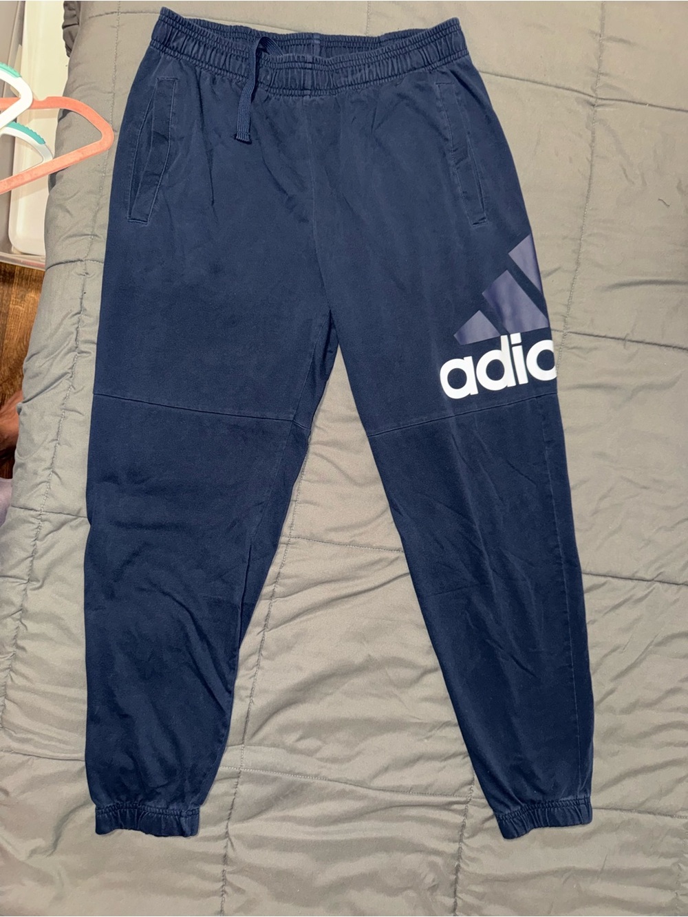 adidas Navy Blue Logo Jogger Sweatpants for Kids